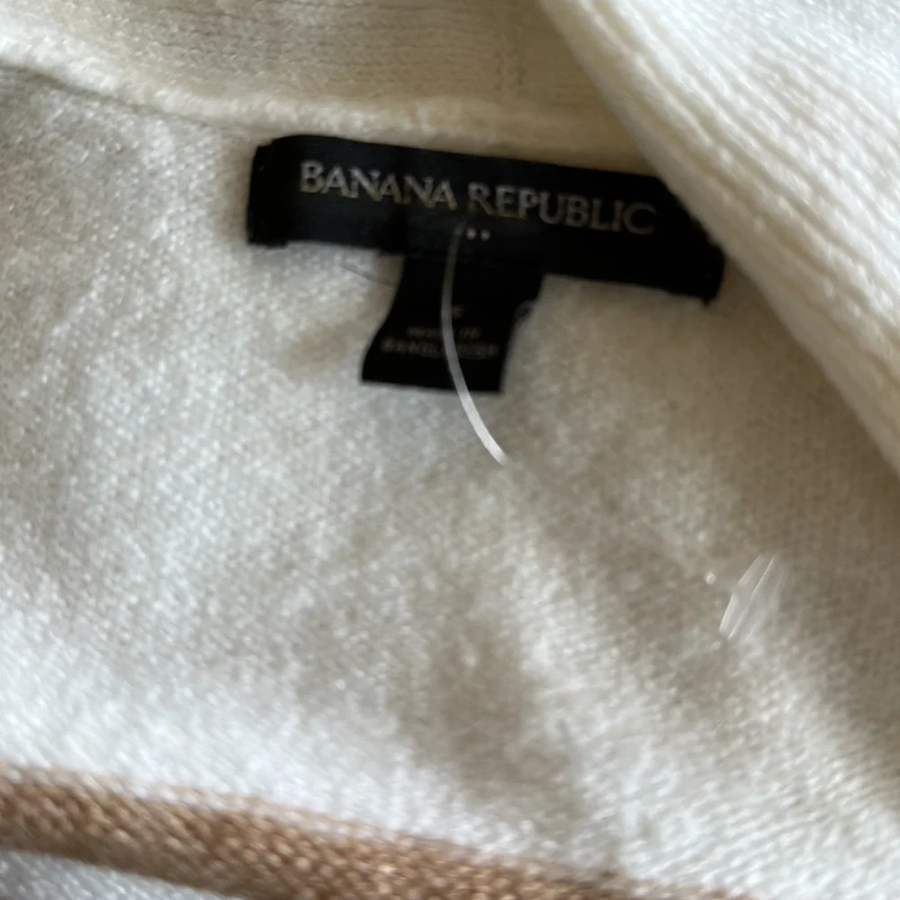 NWOT BANANA REPUBLIC Striped Relax Fit Open Front Cardigan Pockets